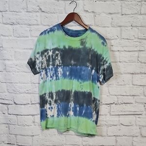Gildan Tie-Dye Short Sleeve Tee - Green and Blue
